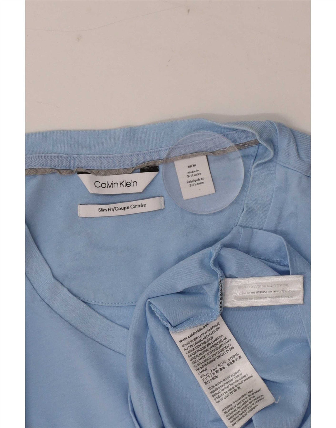 Calvin Klein Herre Slim Fit T-Shirt Top Medium Blue Bomuld