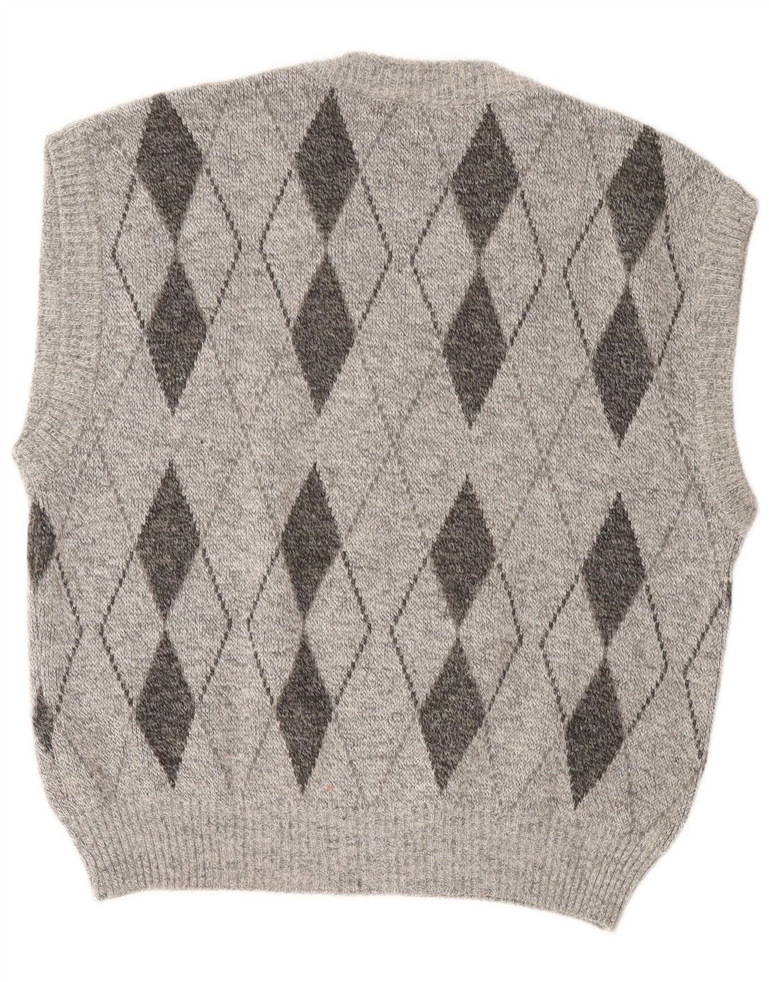 Vintage Herre Vest Tank Top Stor Grå Argyle/Diamant