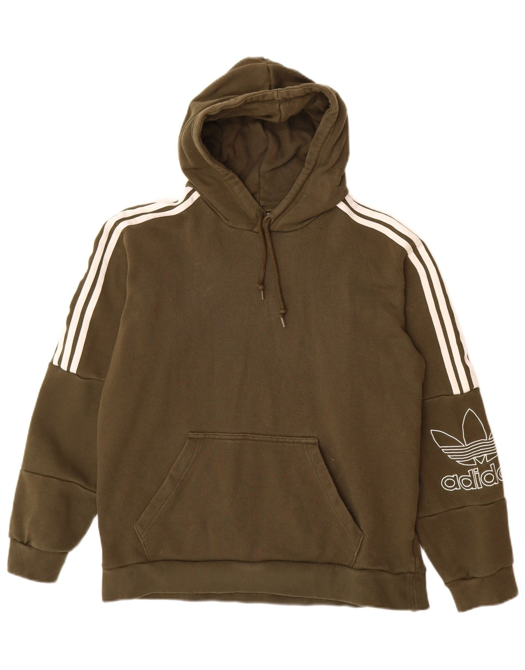 ADIDAS Grafisk hættetrøje til kvinder UK 14 Medium Khaki Bomuld