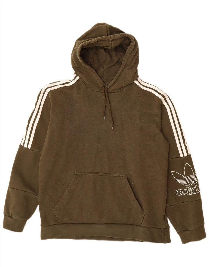 ADIDAS Grafisk hættetrøje til kvinder UK 14 Medium Khaki Bomuld