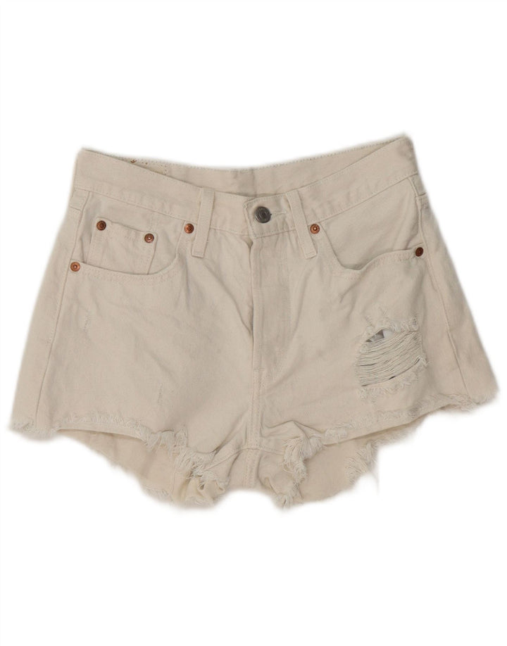Levi's Distressed denimshorts til kvinder W25 XS hvid bomuld