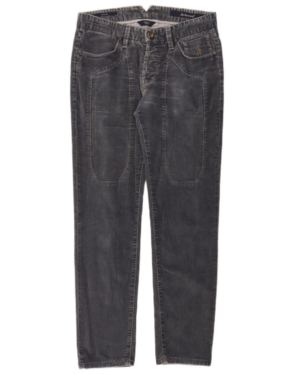 Jeckerson Herre Slim Fit Corduroy Bukser W29 L28 Grå Bomuld