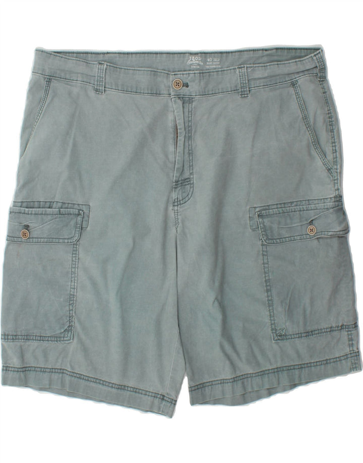 IZOD Mens Salt Water Cargo Shorts W40 XL Blue Cotton Vintage Izod and Second-Hand Izod from Messina Hembry 