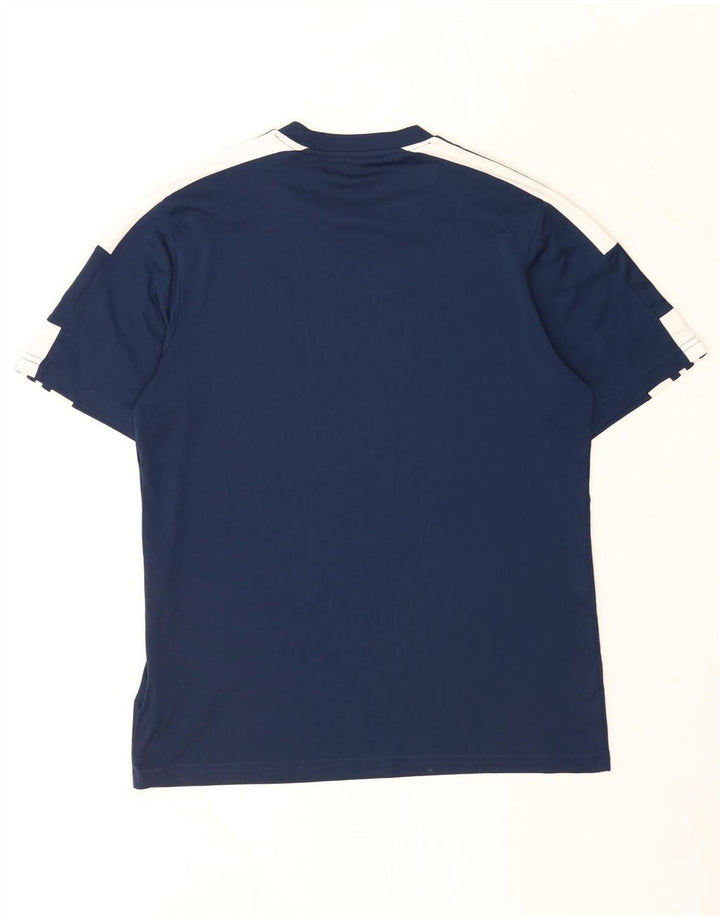 Adidas Aeroready T-Shirt Top Large Navy Blue Colourblock Polyester