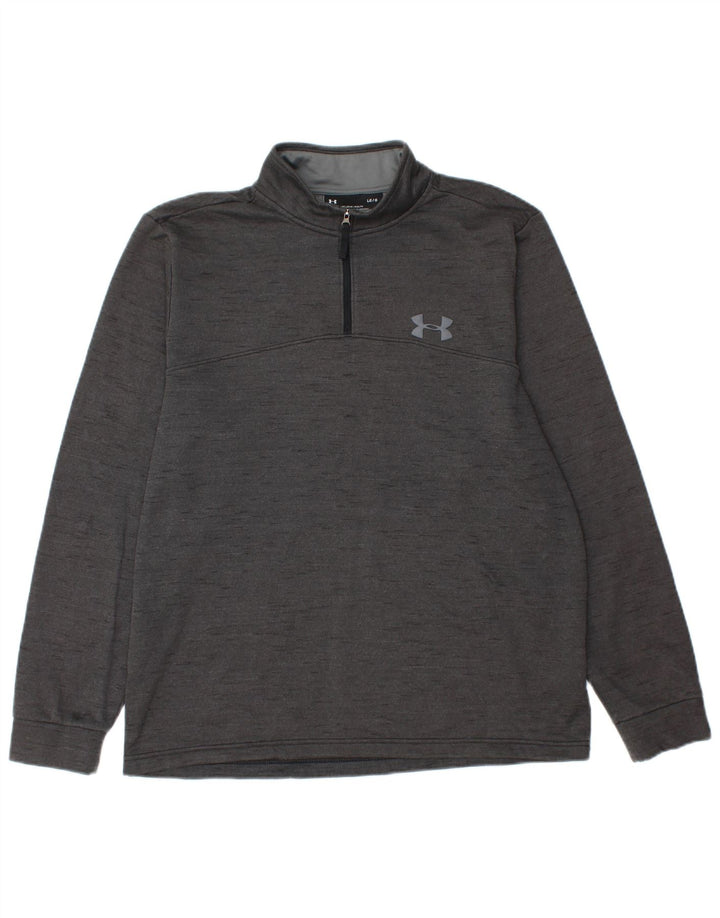 UNDER ARMOR Herre Zip Neck Sweatshirt Jumper Large Grå Flecked