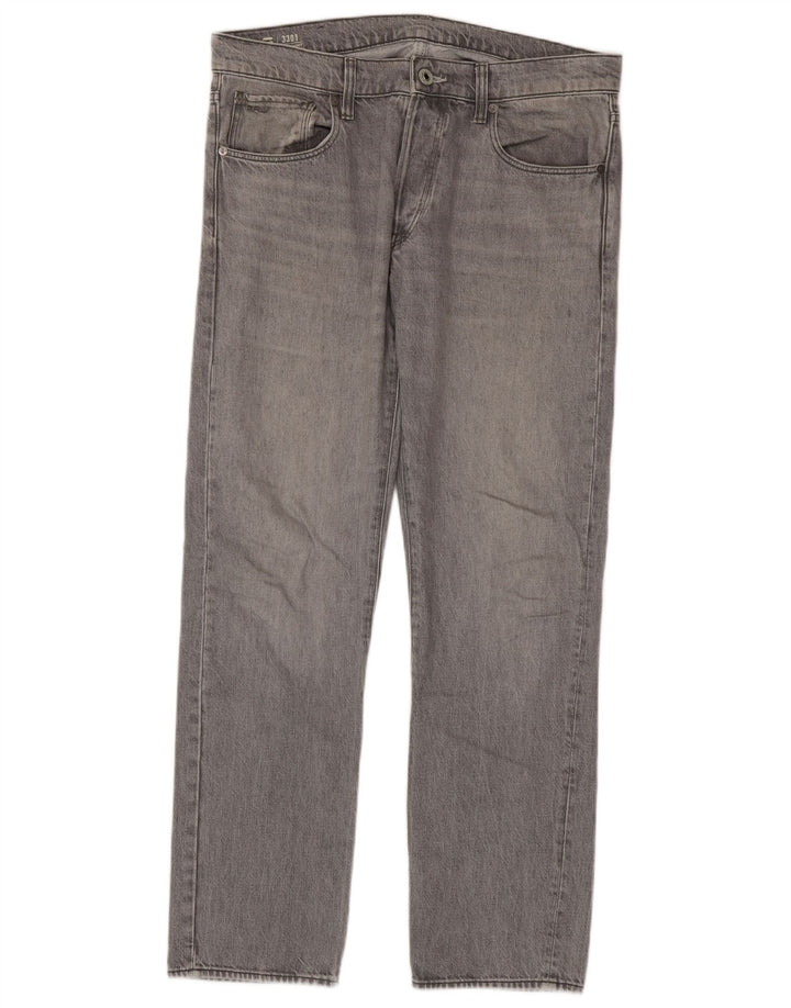 G-Star Herre 3301 Straight Jeans W33 L32 Grå Bomuld