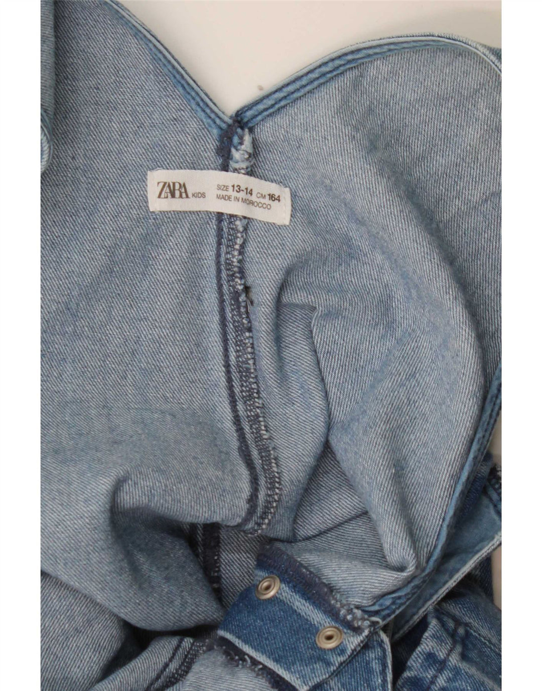 Zara Pige Denim Jumpsuit 13-14 År Blå Stribet