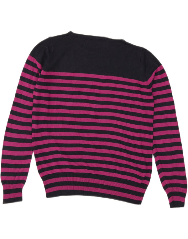 Marks & Spencer Dame Boat Neck Jumper Sweater UK 14 Medium Pink Stribet