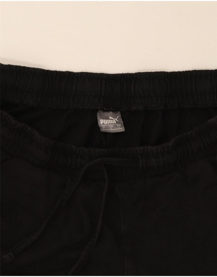 PUMA Womens Sport Shorts UK 14 Large  Black Cotton Vintage Puma and Second-Hand Puma from Messina Hembry 
