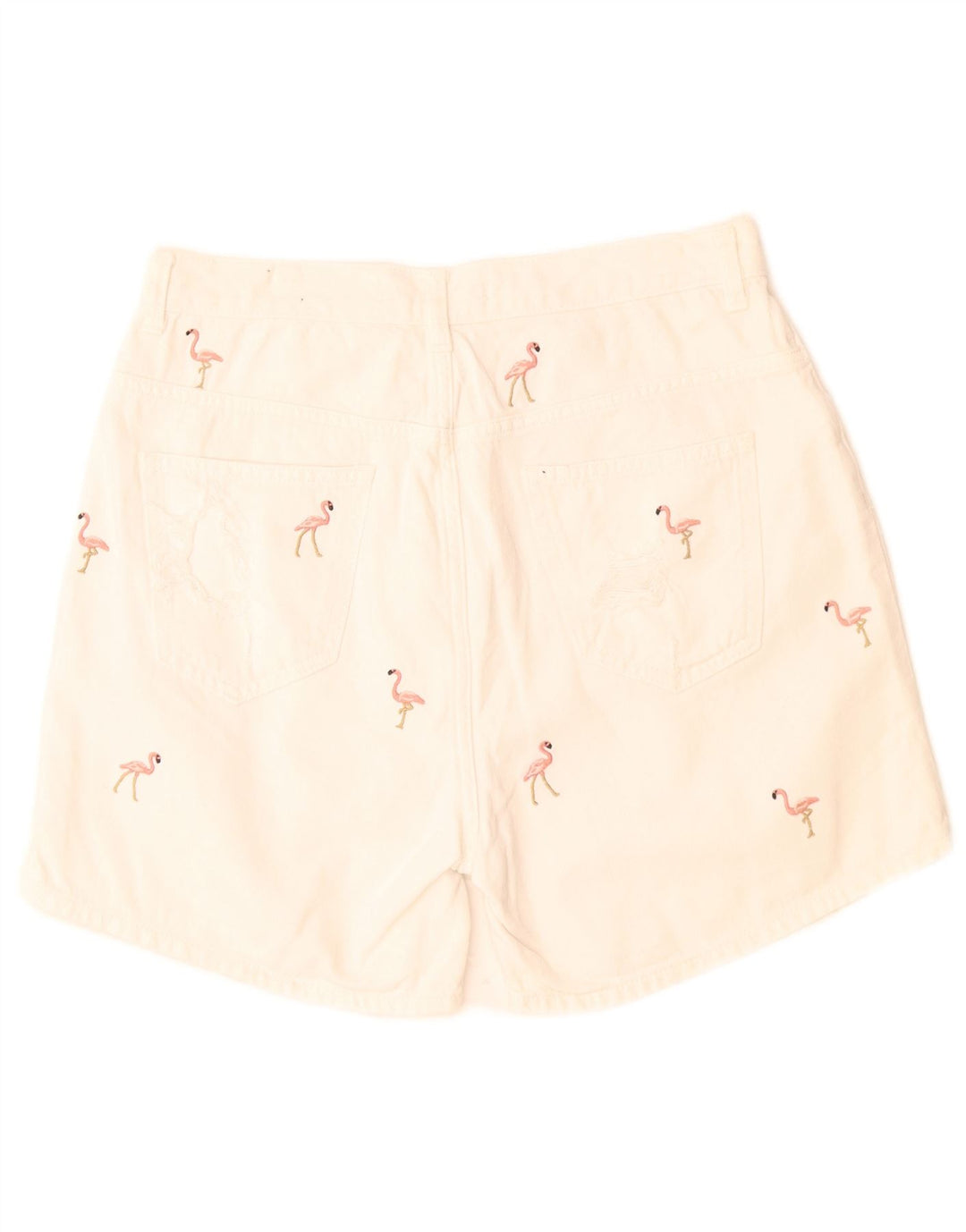 Zara denimshorts med abstrakt mønster til kvinder EU 40 Medium W28 Off White