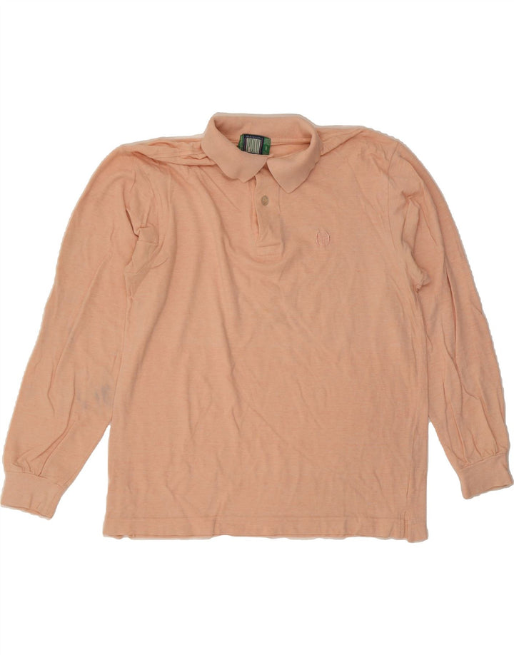 SERGIO TACCHINI Mens Long Sleeve Polo Shirt Medium Pink Vintage Sergio Tacchini and Second-Hand Sergio Tacchini from Messina Hembry 