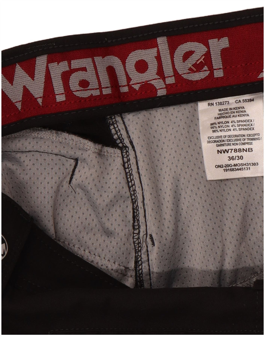 WRANGLER Straight Cargo Bukser til mænd W36 L30 Sort Nylon