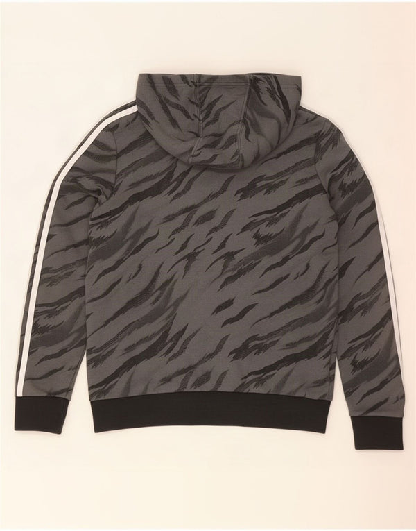 Adidas Boys Hoodie Jumper 13-14 år Grå Animal Print Bomuld