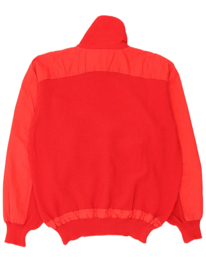 Rodrigo Herre Anorak Zip Neck Jumper Sweater IT 50 Medium Rød Ny Uld