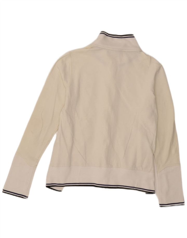 Ellesse træningsdragt topjakke til kvinder UK 12 Medium hvid stribet bomuld