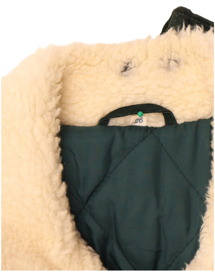 Vintage herre ruskindsjakke UK 42 XL Khaki Geometrisk Uld