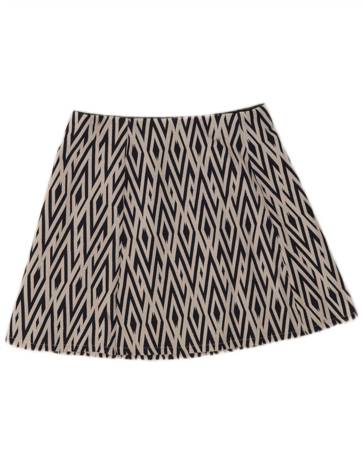 Zara Dame Trafaluc Mini-nederdel Medium W28 Marineblå Geometrisk