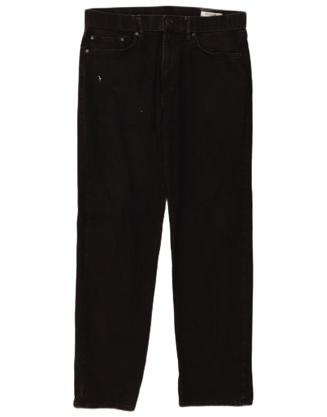 Marks & Spencer Herre Regular Straight Jeans W34 L31 Sort Bomuld