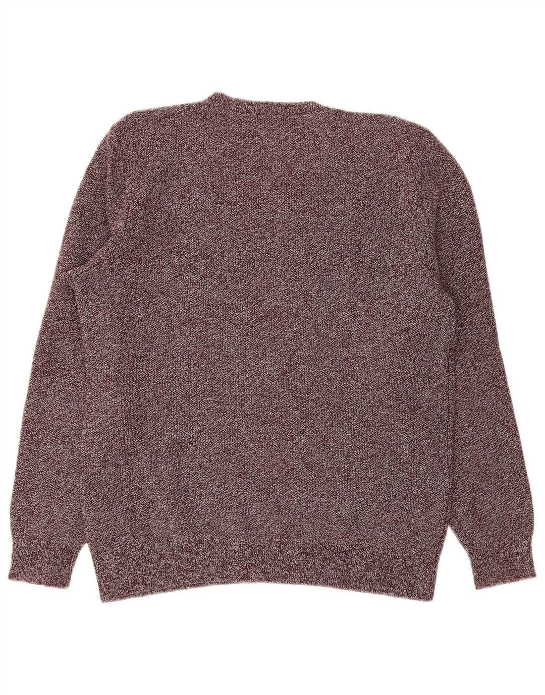 Cos Herre Crew Neck Jumper Sweater Medium Bourgogne Flecked Linen