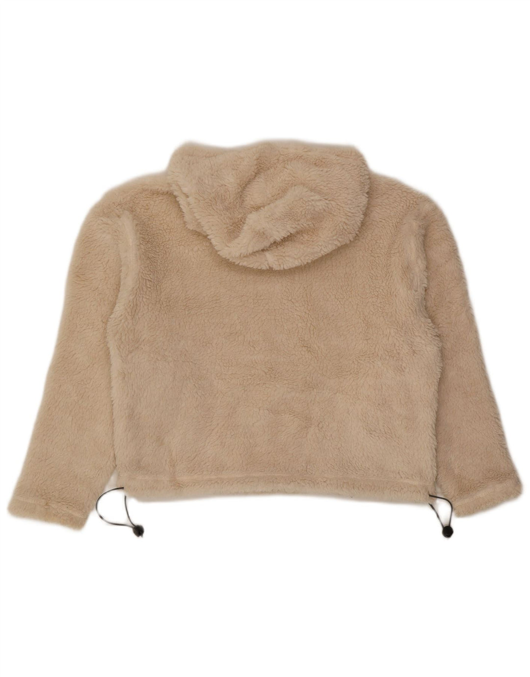 Topshop Dame Hætte Oversized Fleece Jumper UK 10 Small Beige Polyester