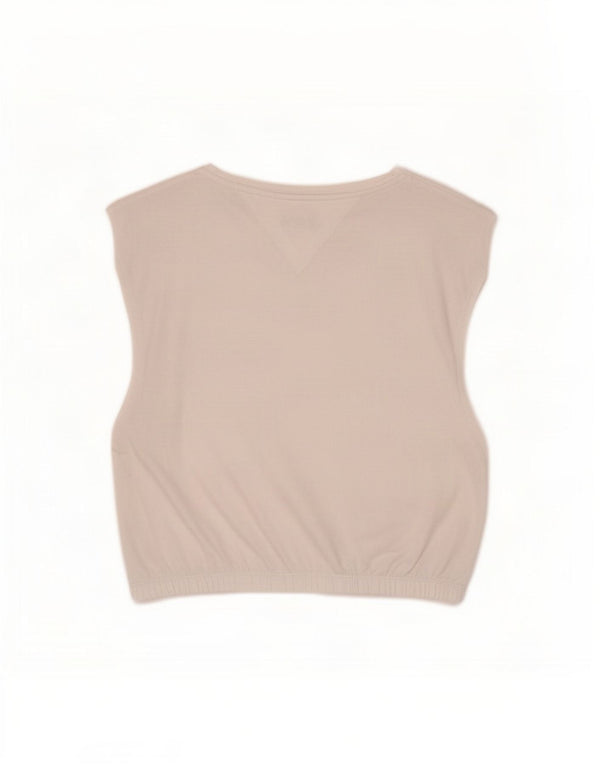 Tommy Hilfiger Womens Crop Graphic Vest Top UK 10 Small White Cotton