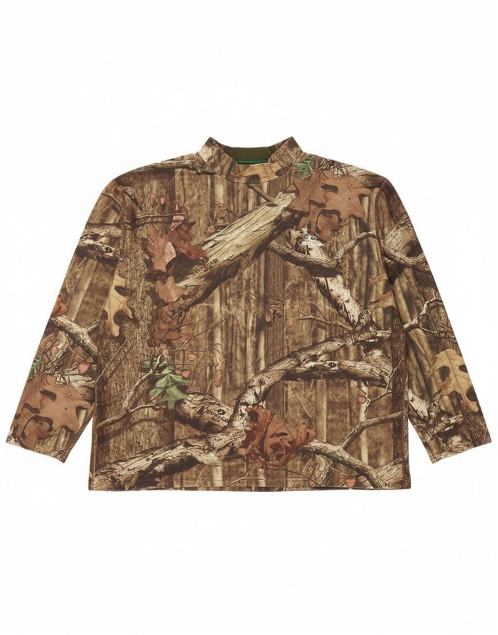 Russell Athletic Herre Grafisk Top Langærmet 3XL Brun Camouflage