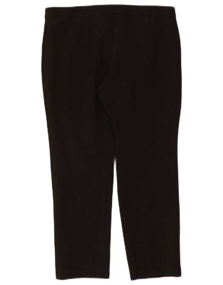 Marks & Spencer Dame Straight Cropped Trousers UK 12 Medium W30 L25 Black