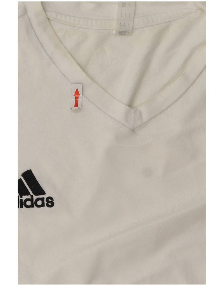 ADIDAS Herre T-Shirt Top Medium Hvid Bomuld