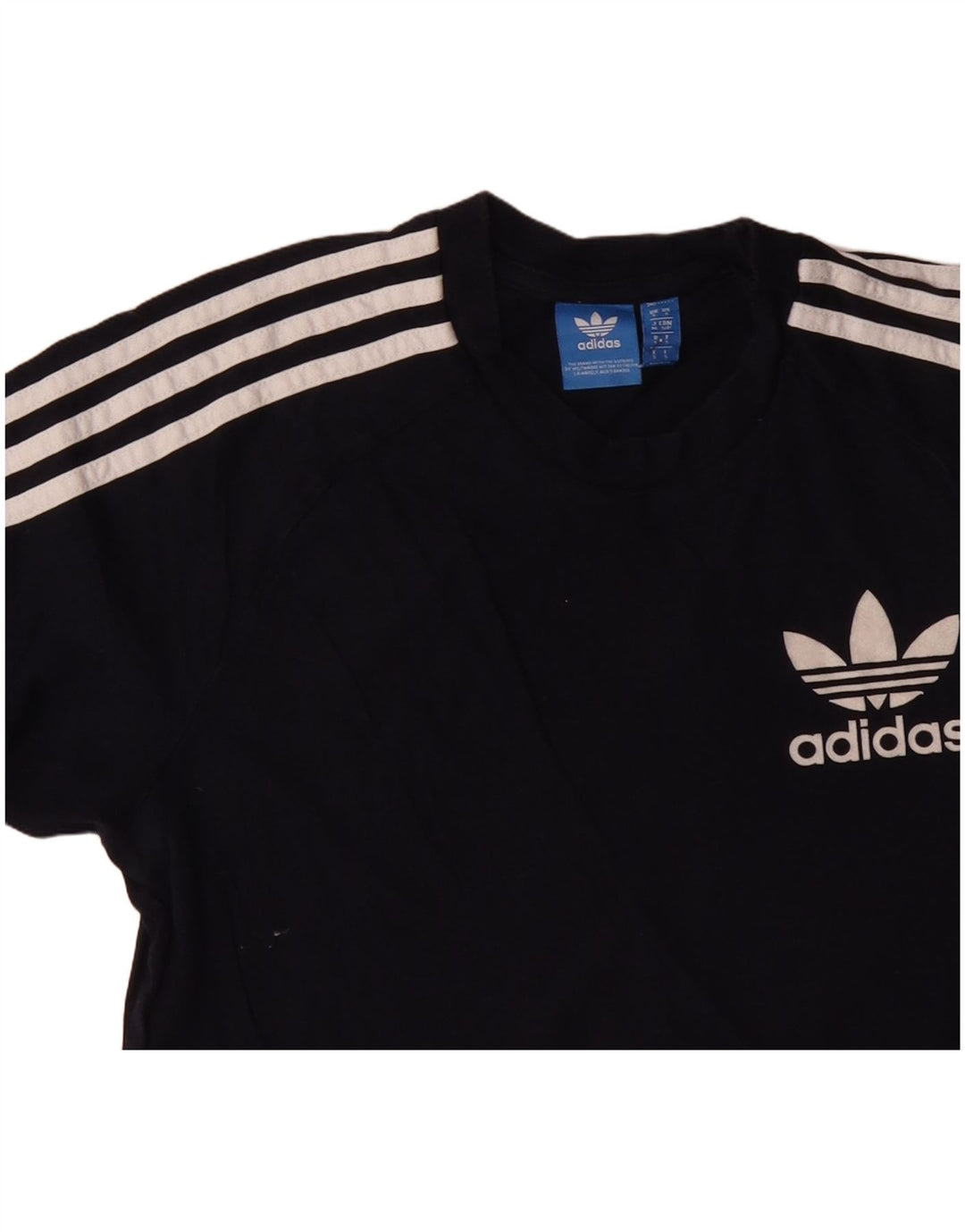 ADIDAS Grafisk T-shirt top til kvinder UK 10 Lille marineblå bomuld