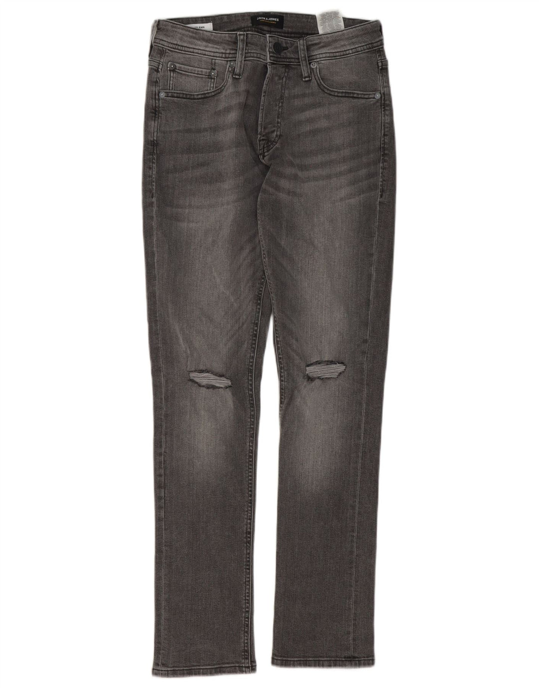 Jack & Jones Herre GLENN Distressed Slim Jeans W28 L32 Grå Bomuld