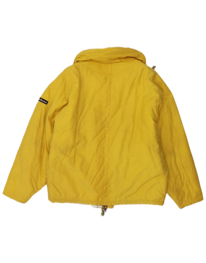 Anzi Besson Dame Oversized Polstret Jakke UK 10 Lille Gul Bomuld