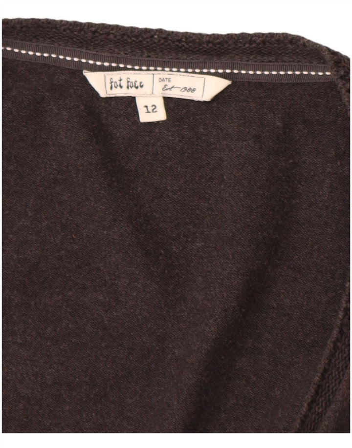 Fat Face Dame Longline Kortærmet Cardigan Sweater UK 12 Medium Grey