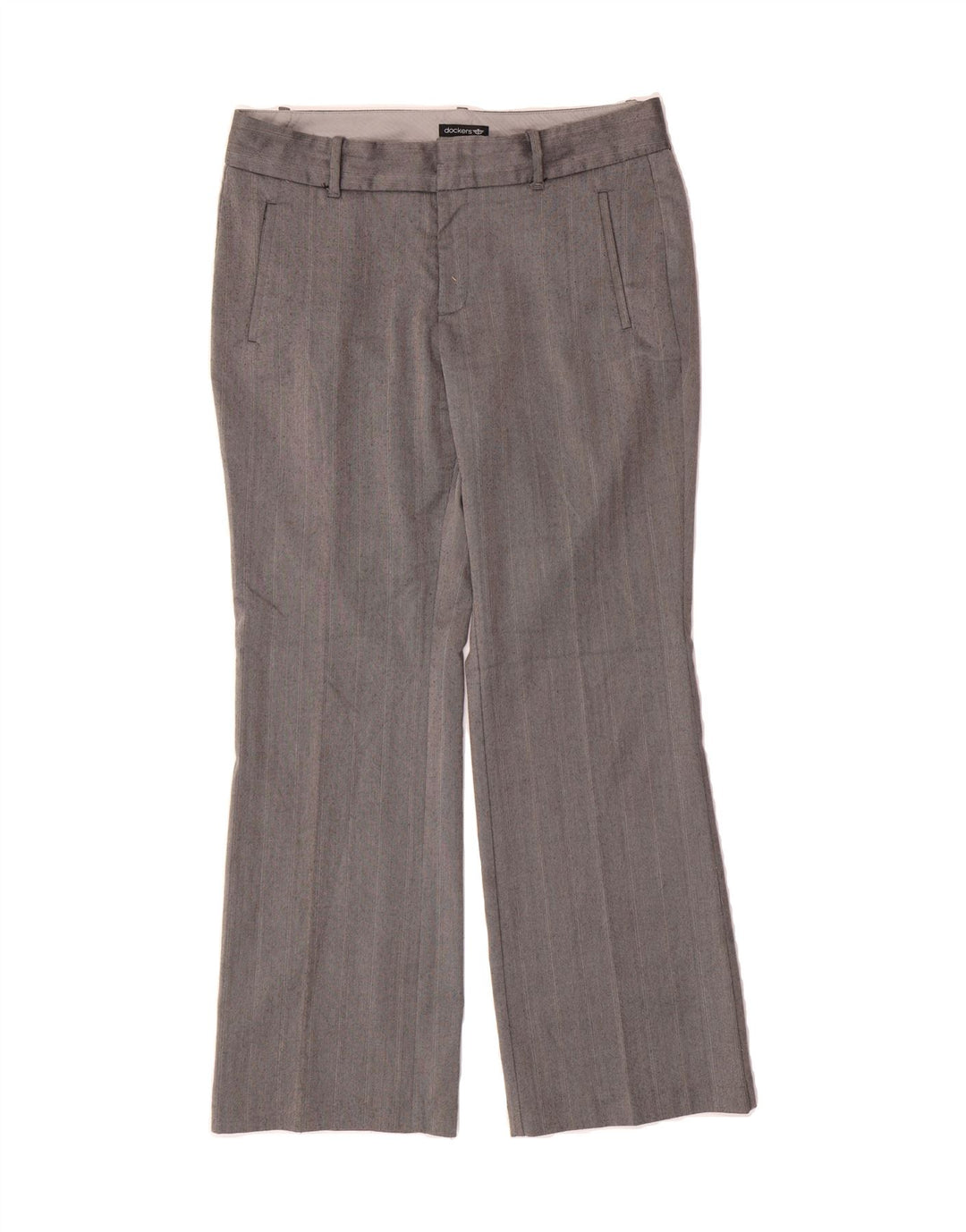 DOCKERS Womens Casual Trousers US 12 Large W32 L29 Grey Herringbone Vintage Dockers and Second-Hand Dockers from Messina Hembry 