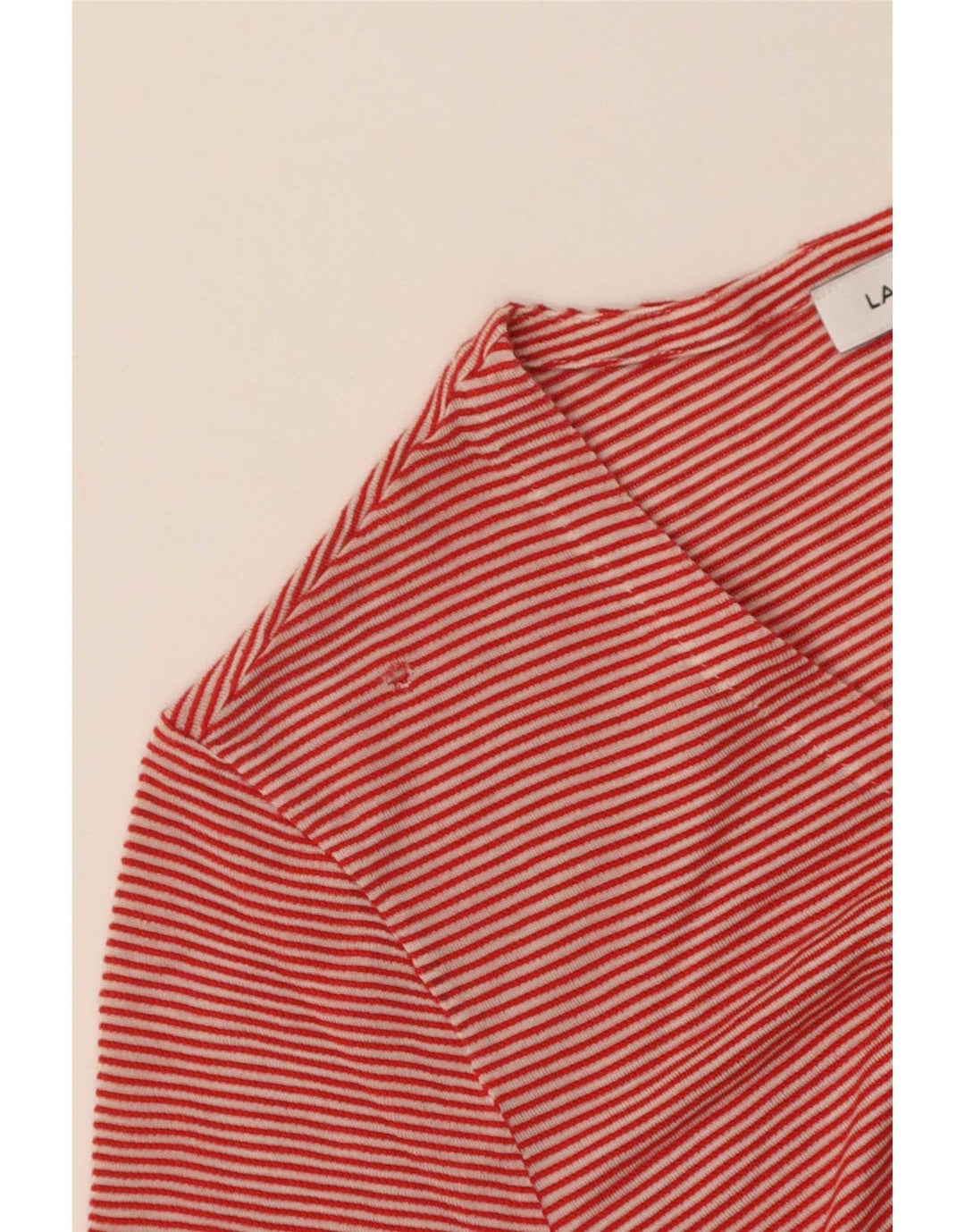 Lacoste Dame T-Shirt Top IT 42 Stor Rød Bomuld