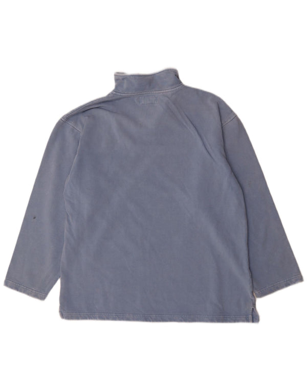 Weird Fish Herre Zip Neck Sweatshirt Jumper Medium Blue Bomuld