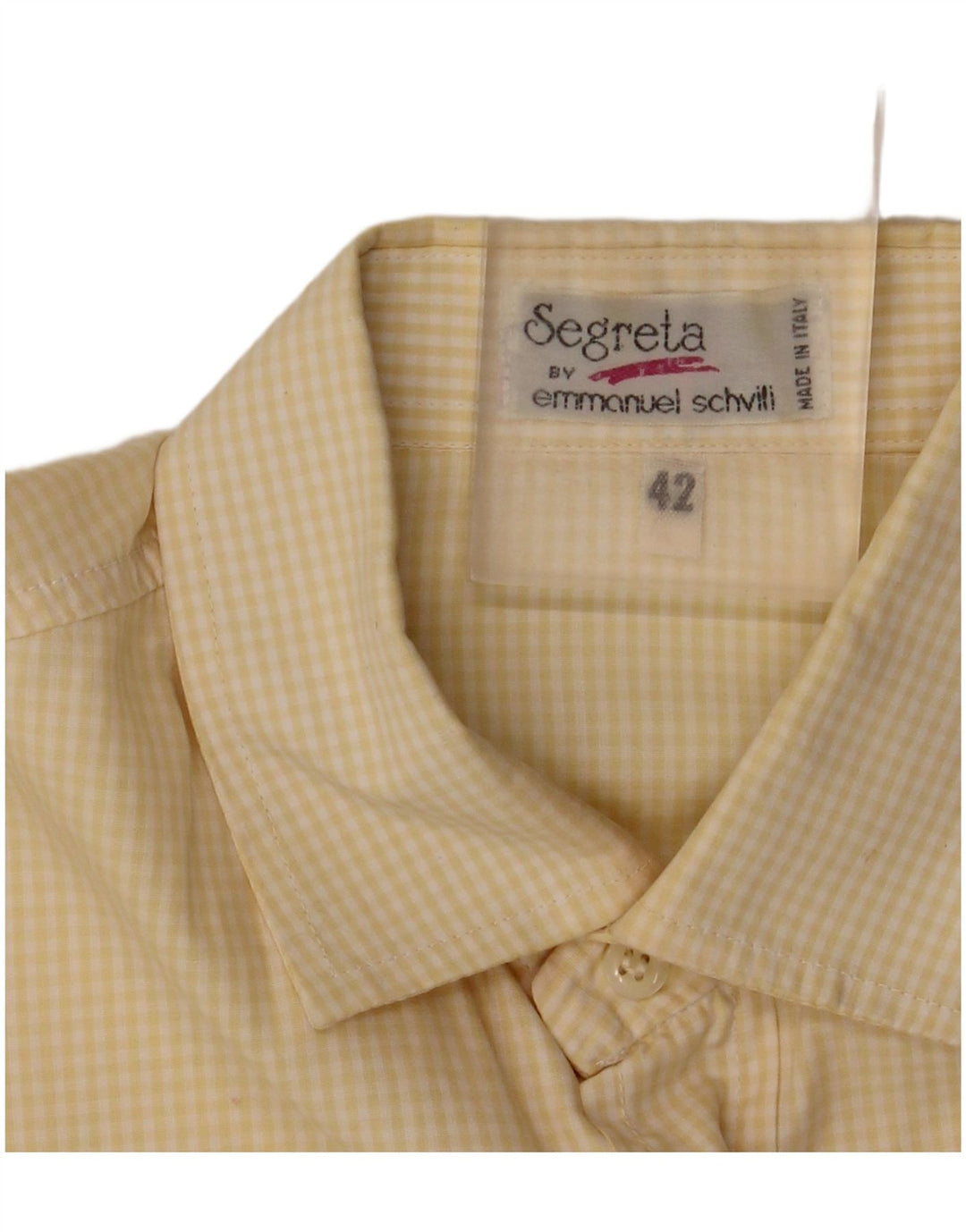 Emmanuel Schwili Herreskjorte str. 42 Large Yellow Gingham