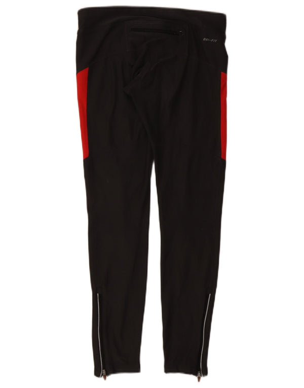 Nike Dame Dri Fit Leggings UK 8 Small Black Colourblock Polyester