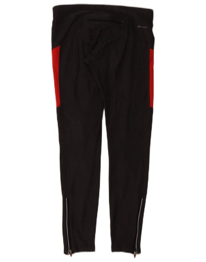 Nike Dame Dri Fit Leggings UK 8 Small Black Colourblock Polyester