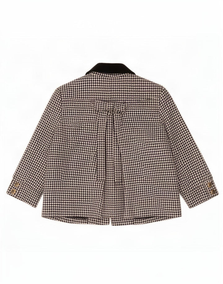 Vintage dame 3-knaps blazerjakke UK 14 Medium Black Houndstooth