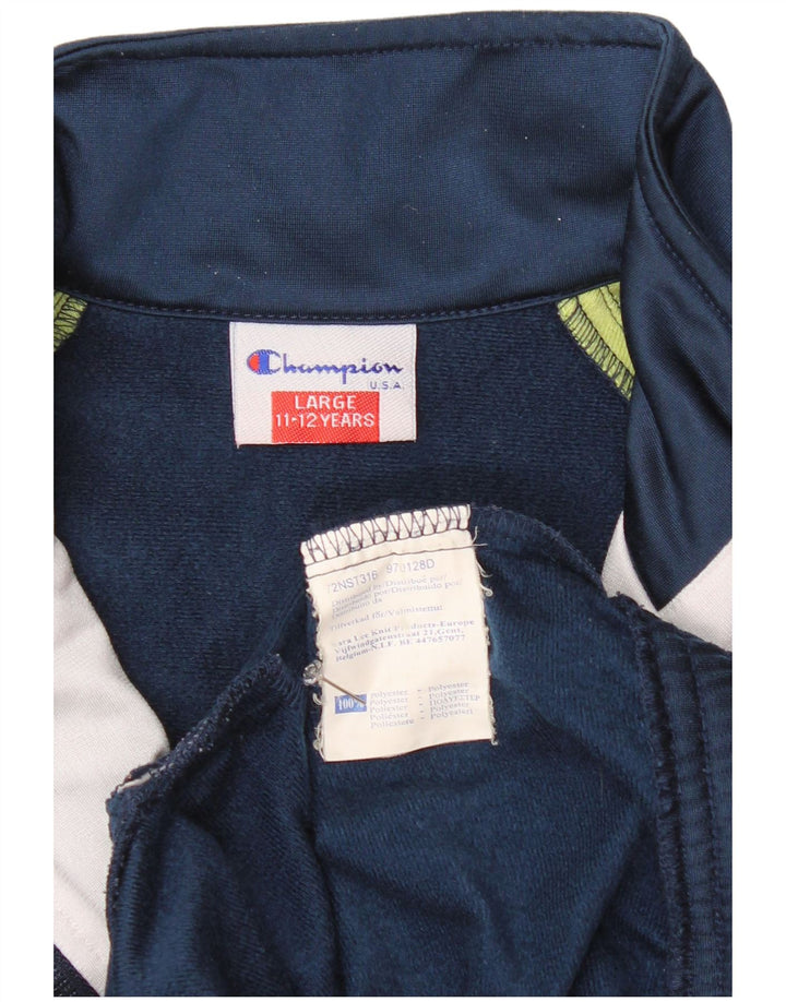 Champion drenge træningsdragt topjakke 11-12 år Large Navy Blue Colourblock