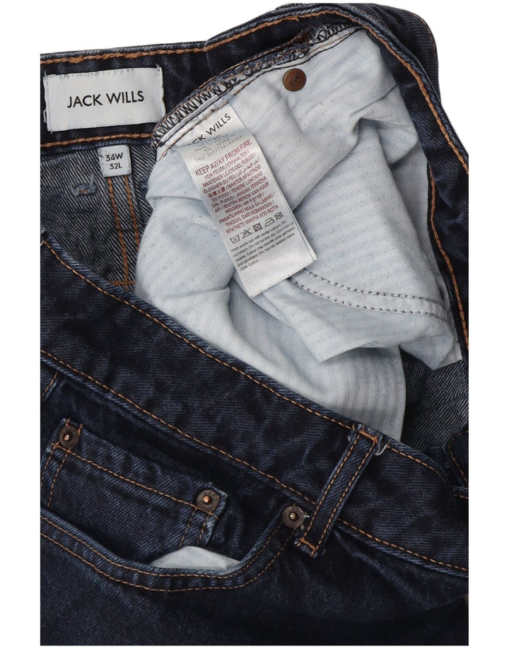 Jack Wills Straight Jeans til mænd W34 L32 Marineblå bomuld