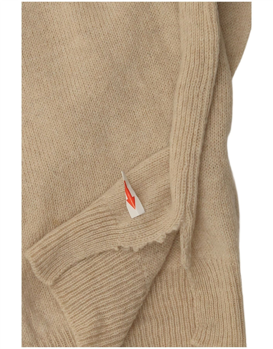 Marks & Spencer Dame Boat Neck Jumper Sweater UK 14 Stor Beige Uld