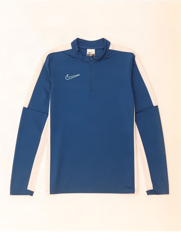Nike Boys Dri Fit Pullover Træningsdragt Top 13-14 år XL Blå Colourblock
