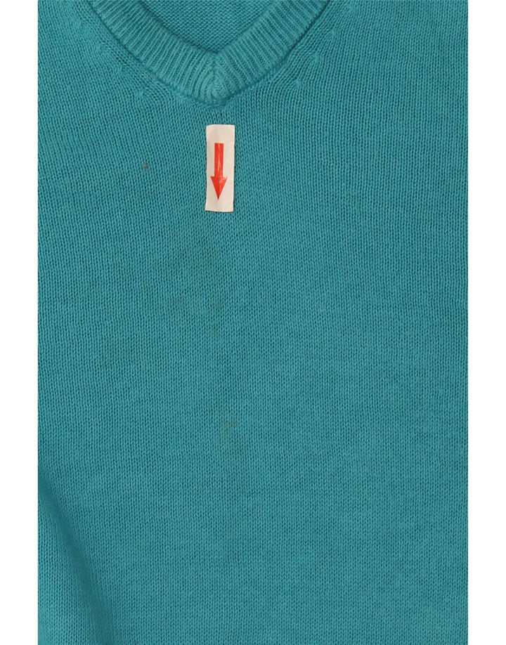 Marks & Spencer Herre V-hals sweater 2XL turkis bomuld