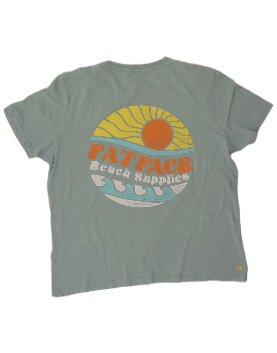 Fat Face Herre grafisk T-shirt Top XL turkis bomuld