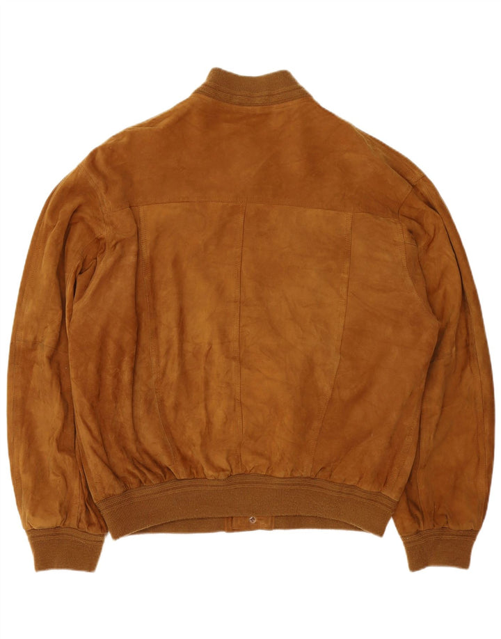 Vintage herre ruskind bomberjakke IT 54 2XL Brun