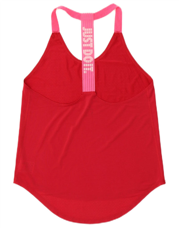 Nike Dame grafisk Vest Top UK 10 Small Red Colourblock Polyester