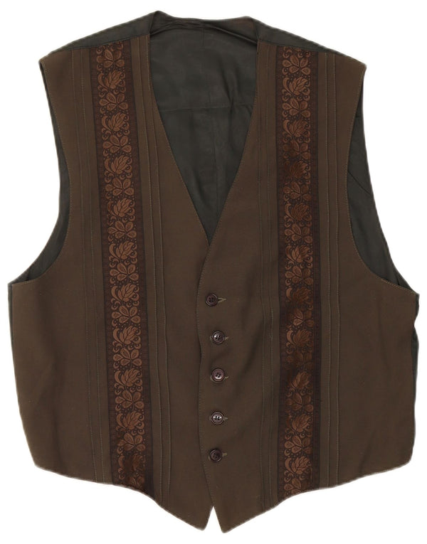 Vintage damevest UK 16 Large Khaki Floral