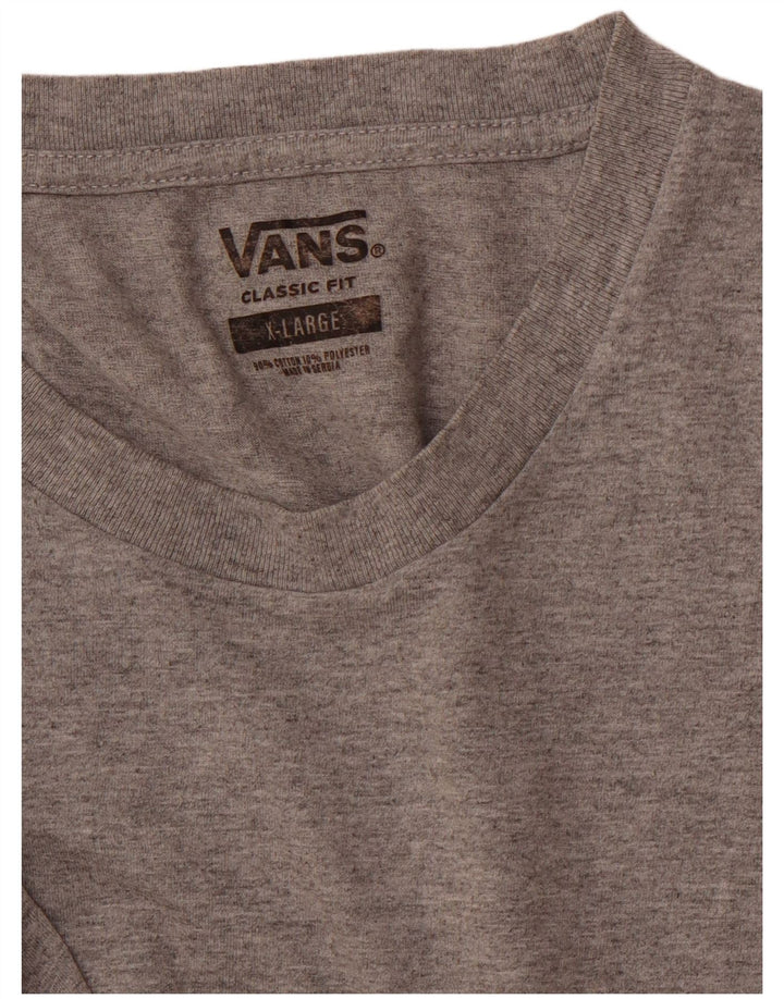 VANS Herre Classic Fit T-Shirt Top XL Sort Colourblock Bomuld