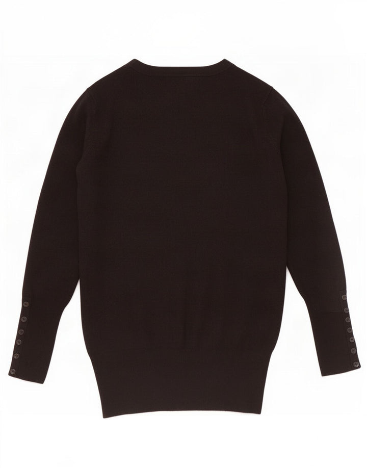 Zara Dame Cardigan Sweater UK 12 Medium Black Rayon